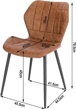 Esszimmerstühle 2er Set, Polsterstuhl, Küchenstuhl, Sitzfläche Aus Kunstleder, Metallbeine -Möbel Store Esszimmerst hle 2er Set Polsterstuhl K chenstuhl Sitzfl che aus Kunstleder Metallbeine BH357br 2 Braun3 1280x1280