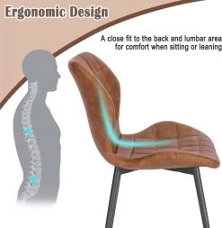 Esszimmerstühle 4er Set, Polsterstuhl, Küchenstuhl, Sitzfläche Aus Kunstleder, Metallbeine -Möbel Store Esszimmerst hle 2er Set Polsterstuhl K chenstuhl Sitzfl che aus Kunstleder Metallbeine BH357br 2 Braun9 1280x1280 2