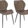 Esszimmerstühle 2er Set, Polsterstuhl, Küchenstuhl, Sitzfläche Aus Kunstleder, Metallbeine
