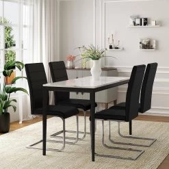 Möbel Store -Möbel Store Esszimmerst hle 2er Set Schwingstuhl mit hoher R ckenlehne Kunstleder W0ATT0046 2 schwarz10 1280x1280 2