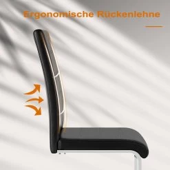 Esszimmerstühle 4er Set, Schwingstuhl Mit Hoher Rückenlehne, Kunstleder -Möbel Store Esszimmerst hle 2er Set Schwingstuhl mit hoher R ckenlehne Kunstleder W0ATT0046 2 schwarz3 1280x1280 1