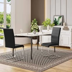 Esszimmerstühle 4er Set, Schwingstuhl Mit Hoher Rückenlehne, Kunstleder -Möbel Store Esszimmerst hle 2er Set Schwingstuhl mit hoher R ckenlehne Kunstleder W0ATT0046 2 schwarz8 1280x1280 1