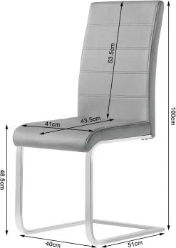 Esszimmerstühle 6er Set, Schwingstuhl Mit Hoher Rückenlehne, Samt -Möbel Store Esszimmerst hle 2er Set Schwingstuhl mit hoher R ckenlehne W0ATT0043 2 dunkelgrau3 1280x1280 1