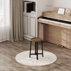 Esszimmerstühle 4er Set, Hocker Mit Metallbeinen, Vintage-Holzmaserung Schwarz -Möbel Store Esszimmerst hle 4er Set Hocker mit Metallbeinen Vintage Holzmaserung BH370hov 4 Schwarz4 1280x1280