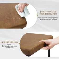 Esszimmerstühle 4er Set, Küchenstuhl Kunstleder, Mit Hoher Rückenlehne, Metallbeinen -Möbel Store Esszimmerst hle 4er Set K chenstuhl Kunstleder mit hoher R ckenlehne Metallbeinen W0ATT0049 4 braun6 1280x1280