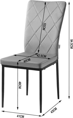 Esszimmerstühle 4er Set, Samtstuhl Mit Hoher Rückenlehne, Metallbeinen -Möbel Store Esszimmerst hle 4er Set Samtstuhl mit hoher R ckenlehne Metallbeinen W0ATT0047 4 dunkelgrau3 1280x1280