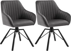 Esszimmerstühle Drehbar 2er Set, Samt Sessel Wohnzimmer, Metallbeine