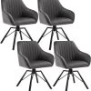 Esszimmerstühle Drehbar 4er Set, Samt Sessel Wohnzimmer, Metallbeine