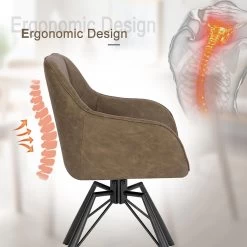 Esszimmerstühle Drehbar 4er-Set, Mit Armlehnen Rückenlehne, Mit Kunstlederbezug -Möbel Store Esszimmerst hle drehbar 4er Set mit Armlehnen R ckenlehne mit Kunstlederbezug BH366br 4 Braun9 1280x1280