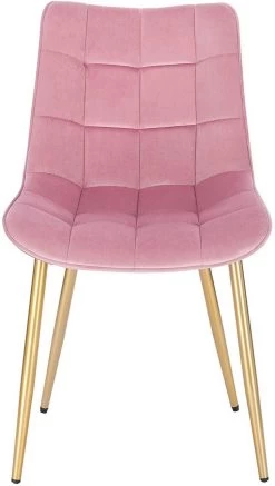 2er-Set Küchenstühle Aus Samt Goldene Beine -Möbel Store Esszimmerstuehl Kuechenstuhl Polsterstuhl Samt Metall rosa4 1280x1280