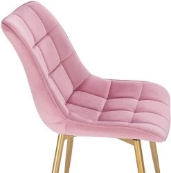 2er-Set Küchenstühle Aus Samt Goldene Beine -Möbel Store Esszimmerstuehl Kuechenstuhl Polsterstuhl Samt Metall rosa9 1280x1280