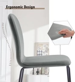 WOLTU Esszimmerstühle 4er Set, Polsterstuhl Stapelstuhl, Samtstuhl Mit Metallbeinen -Möbel Store Esszimmerstuehle 4er Set Polsterstuhl Stapelstuhl Samtstuhl mit Metallbeinen W0ATT0407 4 Dunkelgrau9 1280x1280