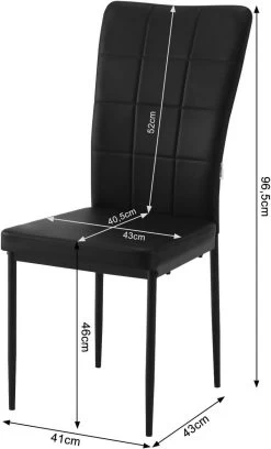 WOLTU Esszimmerstühle 4er Set, Gepolsterter Stuhl Mit Hoher Rückenlehne, Aus Kunstleder, Metallbeine -Möbel Store Esszimmerstuehle 4er Set gepolsterter Stuhl mit hoher Rueckenlehne aus Kunstleder Metallbeine W0ATT0315 4 schwarz3 1280x1280