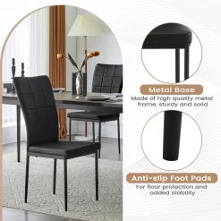 WOLTU Esszimmerstühle 4er Set, Gepolsterter Stuhl Mit Hoher Rückenlehne, Aus Kunstleder, Metallbeine -Möbel Store Esszimmerstuehle 4er Set gepolsterter Stuhl mit hoher Rueckenlehne aus Kunstleder Metallbeine W0ATT0315 4 schwarz7 1280x1280