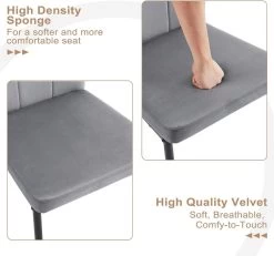 WOLTU Esszimmerstühle 4er Set, Gepolsterter Stuhl Mit Hoher Rückenlehne, Aus Samt, Metallbeine -Möbel Store Esszimmerstuehle 4er Set gepolsterter Stuhl mit hoher Rueckenlehne aus Samt Metallbeine W0ATT0312 4 dunkelgrau6 1280x1280