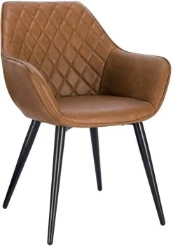 Wohnzimmerstuhl Esszimmerstuhl Polsterstuhl Mit Armlehen Kunstleder Metall