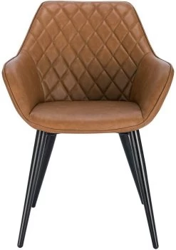 2er-Set Wohnzimmerstuhl Esszimmerstuhl Polsterstuhl Mit Armlehen Kunstleder Metall -Möbel Store Esszimmerstuehle Kuechenstuehle Kunstleder Metall braun5 1280x1280 1