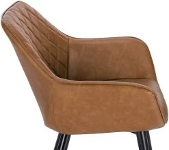 2er-Set Wohnzimmerstuhl Esszimmerstuhl Polsterstuhl Mit Armlehen Kunstleder Metall -Möbel Store Esszimmerstuehle Kuechenstuehle Kunstleder Metall braun8 1280x1280 1