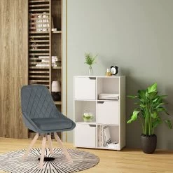 6er Set Esszimmerstühle, Küchenstuhl Drehbar, Mit Samtbezug, Beine Aus Buchenholz -Möbel Store Esszimmerstuhl K chenstuhl drehbar mit Samtbezug Beine aus Buchenholz BH359dgr 1 dunkelgrau5 1280x1280 2