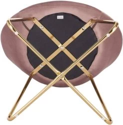 Esszimmerstuhl, Sitzfläche Aus Samt, Gekreuzte Vergoldete Metallbeine -Möbel Store Esszimmerstuhl Kuechenstuhl Polsterstuhl Wohnzimmerstuhl Metallbeine rosa6 1280x1280