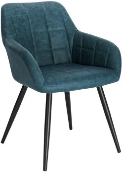 Esszimmerstuhl Mit Armlehne Sitzfläche Aus Stoffbezug, Metallbeine