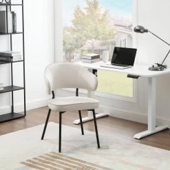 Esszimmerstuhl, Polsterstuhl, Mit Rückenlehne Armlehnen Metallbeinen, Samt 11 Esszimmerstuhl, Polsterstuhl, Mit Rückenlehne Armlehnen Metallbeinen, Samt -Möbel Store Esszimmerstuhl Polsterstuhl mit R ckenlehne Armlehnen Metallbeinen Samt W0ATT0082 1 creme4 1280x1280