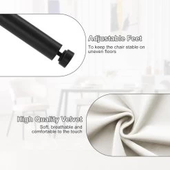 Esszimmerstuhl, Polsterstuhl, Mit Rückenlehne Armlehnen Metallbeinen, Samt 13 Esszimmerstuhl, Polsterstuhl, Mit Rückenlehne Armlehnen Metallbeinen, Samt -Möbel Store Esszimmerstuhl Polsterstuhl mit R ckenlehne Armlehnen Metallbeinen Samt W0ATT0082 1 creme6 1280x1280