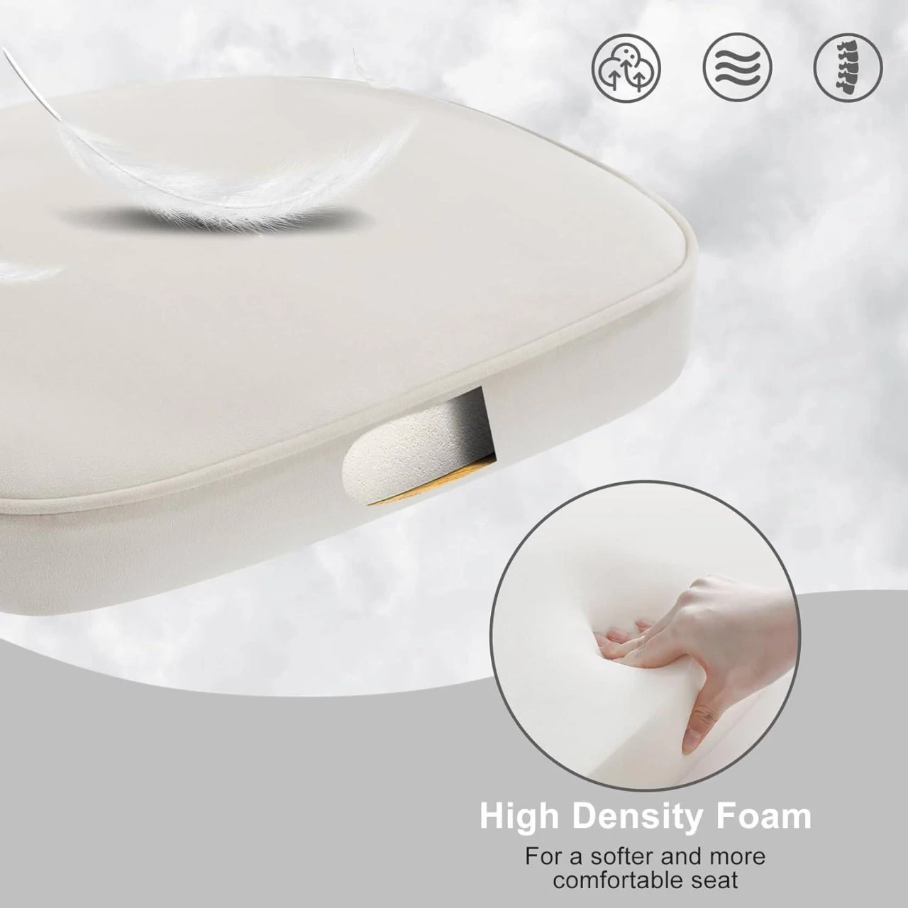 Esszimmerstuhl, Polsterstuhl, Mit Rückenlehne Armlehnen Metallbeinen, Samt 7 Esszimmerstuhl, Polsterstuhl, Mit Rückenlehne Armlehnen Metallbeinen, Samt – Bild 7