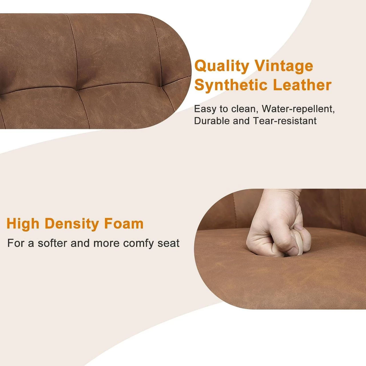 Esszimmerstühle 2er-Set, Mit Armlehnen Rückenlehne, Kunstlederbezug, Metallbeine 4 Esszimmerstühle 2er-Set, Mit Armlehnen Rückenlehne, Kunstlederbezug, Metallbeine – Bild 4