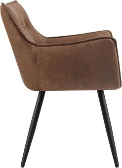 Esszimmerstühle 4er-Set, Mit Armlehnen Rückenlehne, Kunstlederbezug, Metallbeine -Möbel Store Esszimmerstuhl Sessel mit Armlehnen R ckenlehne Kunstlederbezug Metallbeine W0ATT0054 1 braun9 1280x1280 3