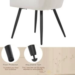 Esszimmerstuhl, Sessel Mit Armlehnen Rückenlehne, Samtbezug, Metallbeine -Möbel Store Esszimmerstuhl Sessel mit Armlehnen R ckenlehne Samtbezug Metallbeine W0ATT0053 1 creamweiss6 1280x1280 3