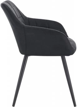 Esszimmerstuhl Mit Armlehne Sitzfläche Aus Stoffbezug, Metallbeine -Möbel Store Esszimmerstuhl Stoffbezug Metallbeine Anthrazit4 1280x1280