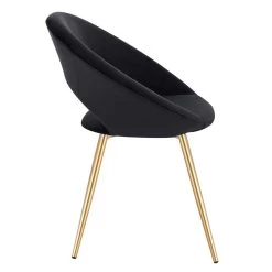 Esszimmerstuhl Küchenstuhl Sessel, Sitzfläche Aus Samt, Gold Metallbeine -Möbel Store Esszimmerstuhl aus Samt Metallbeine schwarz3 1280x1280