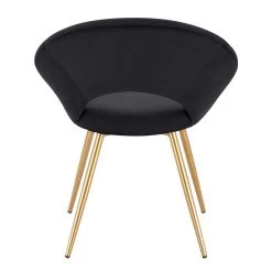 Esszimmerstuhl Küchenstuhl Sessel, Sitzfläche Aus Samt, Gold Metallbeine -Möbel Store Esszimmerstuhl aus Samt Metallbeine schwarz4 1280x1280