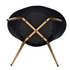 Esszimmerstuhl Küchenstuhl Sessel, Sitzfläche Aus Samt, Gold Metallbeine -Möbel Store Esszimmerstuhl aus Samt Metallbeine schwarz5 1280x1280