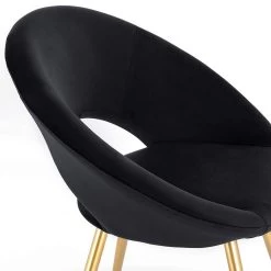 Esszimmerstuhl Küchenstuhl Sessel, Sitzfläche Aus Samt, Gold Metallbeine -Möbel Store Esszimmerstuhl aus Samt Metallbeine schwarz6 1280x1280