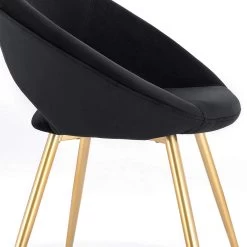 Esszimmerstuhl Küchenstuhl Sessel, Sitzfläche Aus Samt, Gold Metallbeine -Möbel Store Esszimmerstuhl aus Samt Metallbeine schwarz7 1280x1280