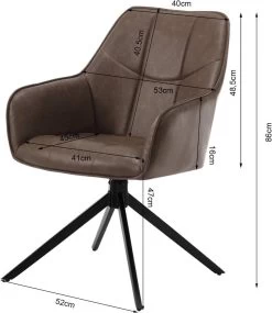 Esszimmerstuhl Drehbar 6er Set, Polsterstuhl Mit Armlehnen, Vintage Kunstleder, Metallbeine -Möbel Store Esszimmerstuhl drehbar 6er Set Polsterstuhl Armlehnen Kunstleder Metallbeine W0ATT0179 6 Braun3 1280x1280
