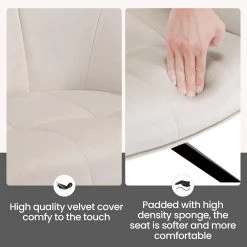 Esszimmerstuhl Drehbar 6er Set, Polsterstuhl Mit Armlehnen, Samt, Metallbeine -Möbel Store Esszimmerstuhl drehbar 6er Set Polsterstuhl Armlehnen Samt Metallbeine W0ATT0178 6 Creme6 1280x1280