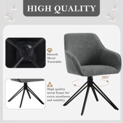 Esszimmerstuhl Drehbar, Ergonomischer Stuhl Esszimmer, Polsterstuhl Mit Armlehnen -Möbel Store Esszimmerstuhl drehbar ergonomischer Stuhl Esszimmer Polsterstuhl mit Armlehnen W0ATT0182 1 dunkelgrau7 1280x1280 1