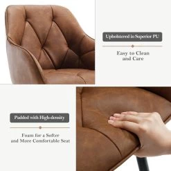 Esszimmerstuhl, Ergonomischer Sessel, Aus Vintage-Kunstleder, Metallbeine -Möbel Store Esszimmerstuhl ergonomischer Sessel aus Vintage Kunstleder Metallbeine W0ATT0144 1 braun6 1280x1280 1