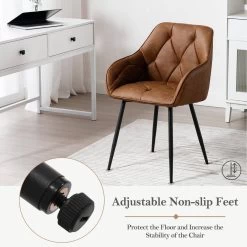 2er Set Esszimmerstühle, Ergonomischer Sessel, Aus Vintage-Kunstleder, Metallbeine 16 2er Set Esszimmerstühle, Ergonomischer Sessel, Aus Vintage-Kunstleder, Metallbeine -Möbel Store Esszimmerstuhl ergonomischer Sessel aus Vintage Kunstleder Metallbeine W0ATT0144 1 braun8 1280x1280