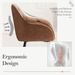 Esszimmerstuhl, Ergonomischer Sessel, Aus Vintage-Kunstleder, Metallbeine -Möbel Store Esszimmerstuhl ergonomischer Sessel aus Vintage Kunstleder Metallbeine W0ATT0144 1 braun9 1280x1280 1