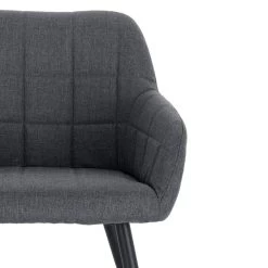 Esszimmerstuhl Mit Armlehne Sitzfläche Aus Leinen, Metallbeine -Möbel Store Esszimmerstuhl mit Armlehne Sitzflaeche aus Leinen Metallbeine BH107dgr 1 4 1280x1280