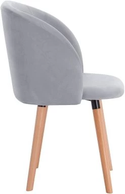 4er Set Esszimmerstuhl, Mit Armlehne, Mit Sitzfläche Aus Samt, Aus Massivholz -Möbel Store Esszimmerstuhl mit Armlehne aus Samt Modell Ann BH121gr 1 grau4 1280x1280