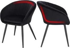 Esszimmerstuhl Mit Armlehne, Mit Rückenlehne Sitzfläche Aus Samt, Beine Aus Metall -Möbel Store Esszimmerstuhl mit Armlehne mit R ckenlehne Sitzfl che aus Samt Beine aus Metall BH244sz schwarz2 1280x1280