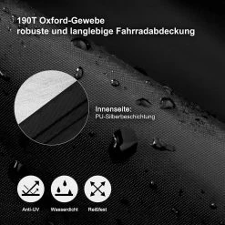 Fahrradabdeckung, Wasserdichte Fahrradschutzhülle Robuste Fahrradgarage Aus 190T Oxford-Gewebe 12 Fahrradabdeckung, Wasserdichte Fahrradschutzhülle Robuste Fahrradgarage Aus 190T Oxford-Gewebe -Möbel Store Fahrradabdeckungss wasserdichte Fahrradschutzh lle robuste Fahrradgarage aus 190T Oxford Gewebe GZ1240sz schwarz4 1280x1280