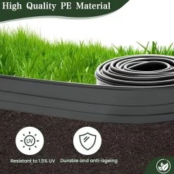 WOLTU Flexible Rasenkante Kunststoff, Biegbar Zuschneidbar, Mit Verbindungsstiften -Möbel Store Flexible Rasenkante Kunststoff biegbar zuschneidbar mit Verbindungsstiften W0UETT0259 Dunkelgrau3 1280x1280