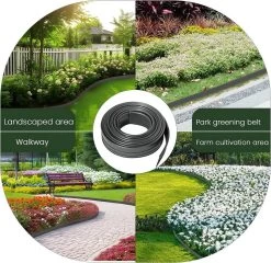 WOLTU Flexible Rasenkante Kunststoff, Biegbar Zuschneidbar, Mit Verbindungsstiften -Möbel Store Flexible Rasenkante Kunststoff biegbar zuschneidbar mit Verbindungsstiften W0UETT0259 Dunkelgrau7 1280x1280