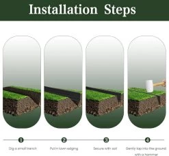 WOLTU Flexible Rasenkante Kunststoff, Biegbar Zuschneidbar, Mit Verbindungsstiften -Möbel Store Flexible Rasenkante Kunststoff biegbar zuschneidbar mit Verbindungsstiften W0UETT0259 Dunkelgrau8 1280x1280